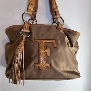 Gianfranco Ferre Tan Satchel with Tassel